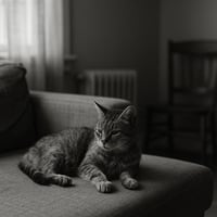 Black and white documentarystyle photographyA reallife cat resting naturally in a livedin home environmentNot staged not perfect not polishedImperfect-1 Black and white documentarystyle photographyA reallife cat resting naturally in a livedin home environmentNot staged not perfect not polishedImperfect-1