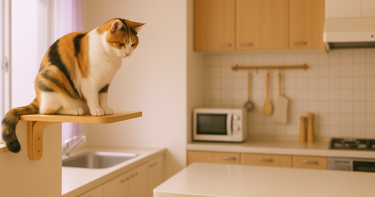 猫がキッチンに乗る — 上らせない工夫