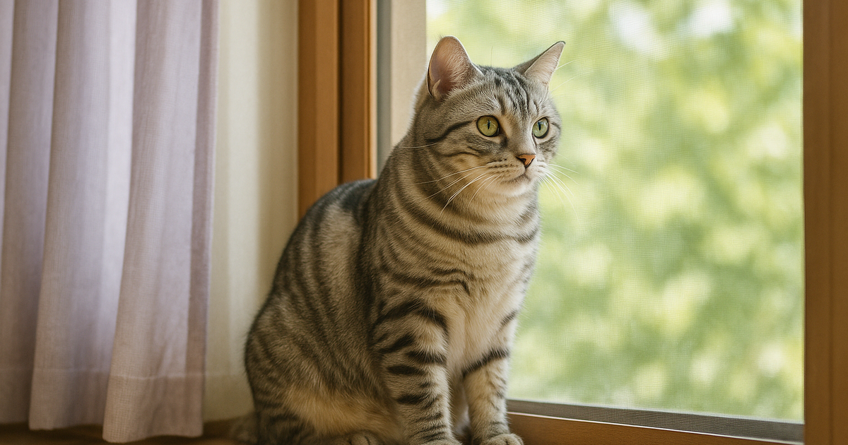 夏の窓開けと網戸 — 猫の脱走を防ぐ