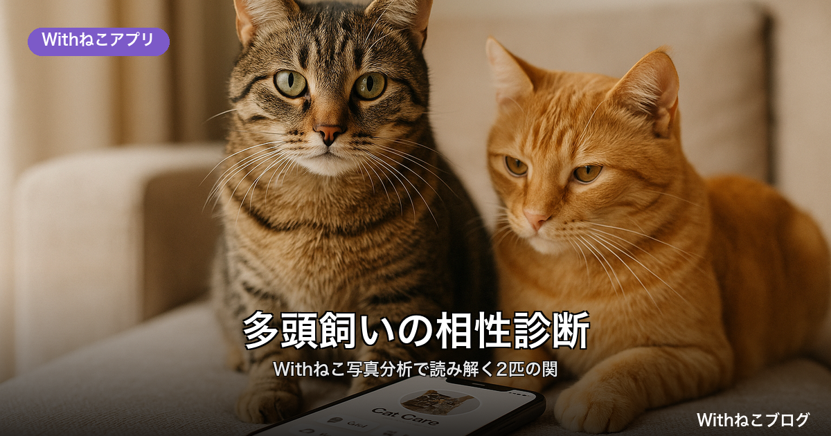 猫の多頭飼い相性診断：WithねこAIが写真から2匹の関係性と距離感・緊張を可視化し進捗を記録、新入り猫にも対応