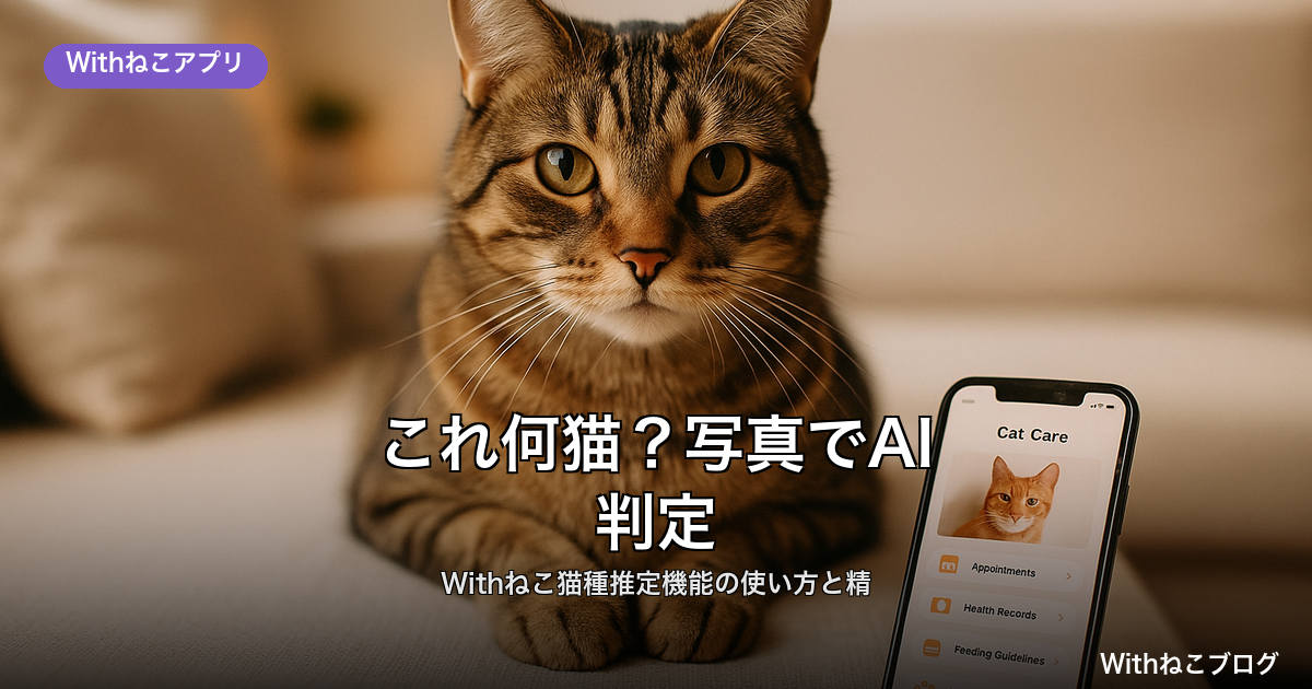 写真で猫種をAI判定するWithねこアプリの使い方と精度、撮影のコツや候補3品種の読み方を解説、雑種対応も